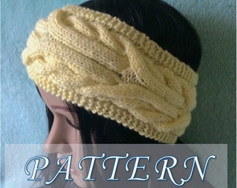 PATTERN- Cable Headband Pattern, Knitted Ear Warmer