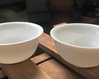 Set of 2 Porcelain White Teacups