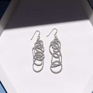 SILVER ABSTRACT EARRINGS | silver geometric earrings | lightweight silver earrings | gift for artist | Drawn Out