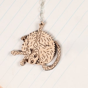 Wood Cat Necklace