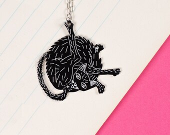 Schwarze Katze Halskette
