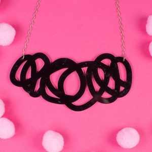 Chunky Black Statement Necklace - FAT CAP
