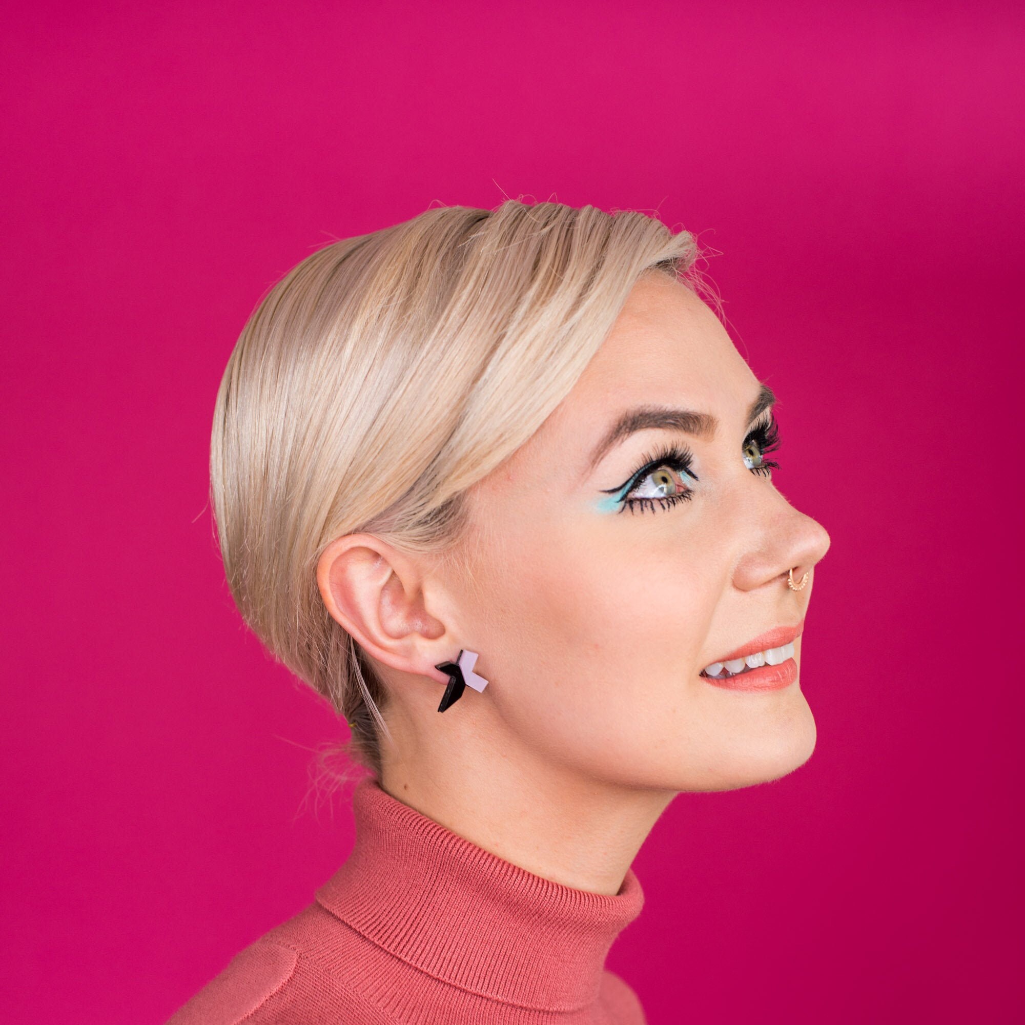 small black stud earrings