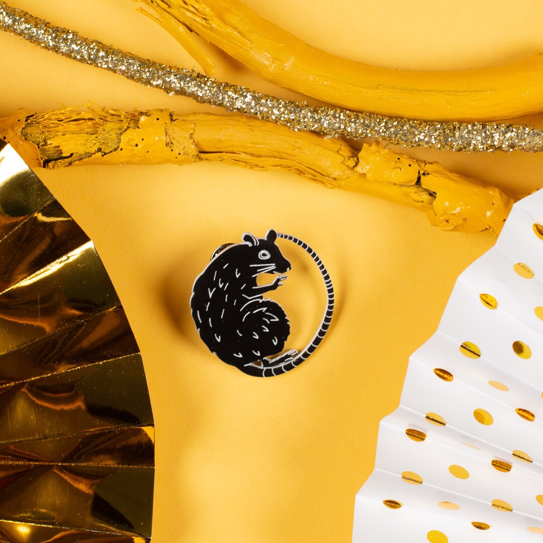 Black Rat Pin Etsy