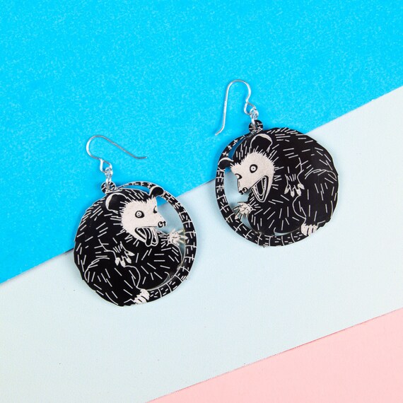 Opossum earrings store