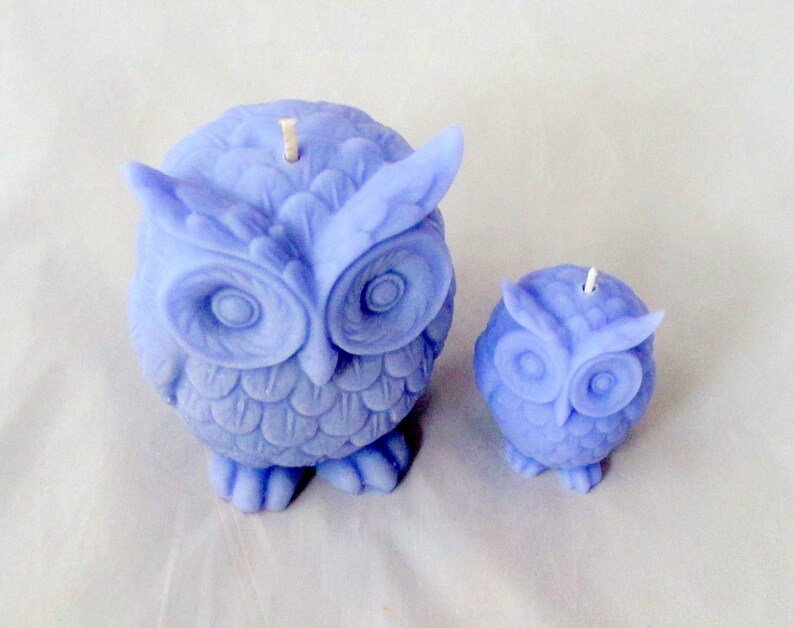 Unscented Blue Owl Candle Skeleton Candles
