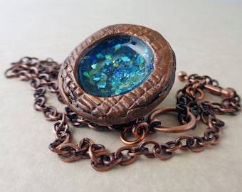 Copper and Blue Sea Pendant