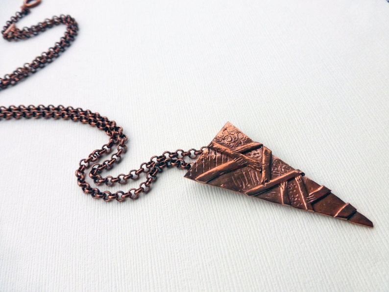 Copper Triangle Shield Pendant for a Warrior image 2