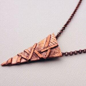 Copper Triangle Shield Pendant for a Warrior image 1