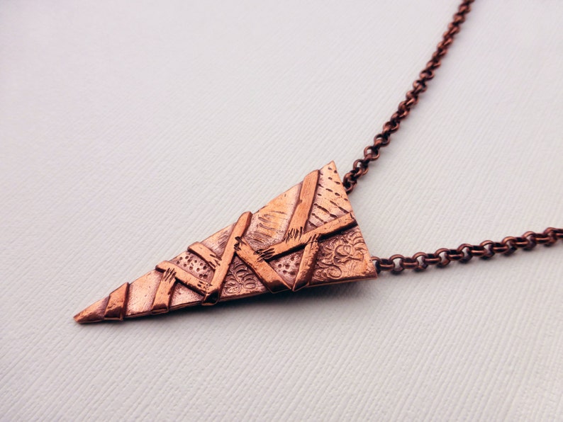 Copper Triangle Shield Pendant for a Warrior image 1