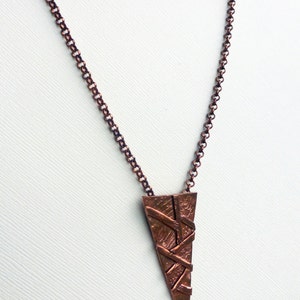 Copper Triangle Shield Pendant for a Warrior image 4