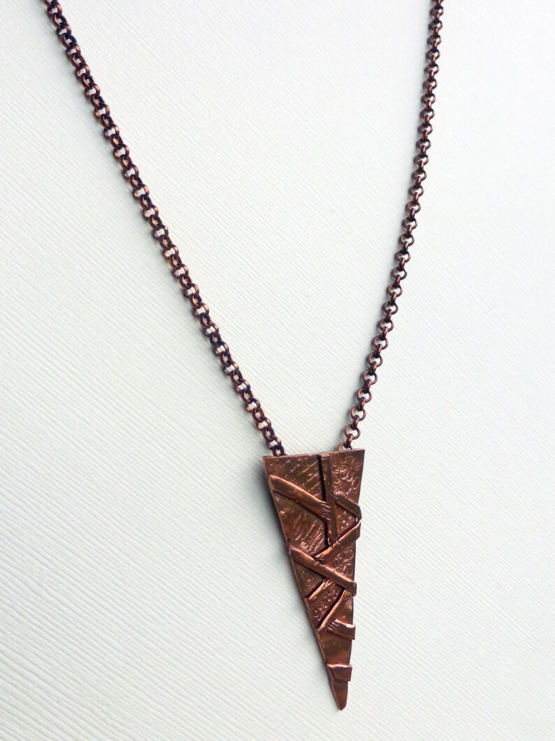 Copper Triangle Shield Pendant for a Warrior image 4