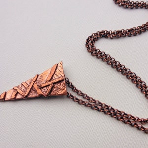 Copper Triangle Shield Pendant for a Warrior image 3