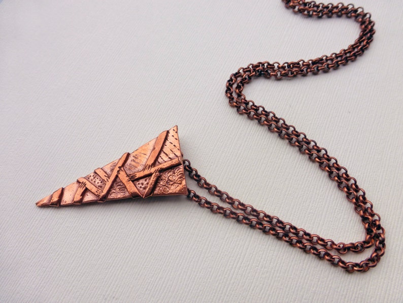 Copper Triangle Shield Pendant for a Warrior image 3