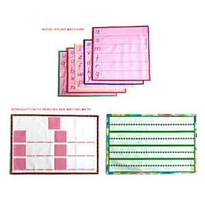 Tapetes Montessori para la combinación de sonidos iniciales, tapetes de trabajo para lecciones de idiomas Montessori, sonidos iniciales, lenguaje preescolar, lecciones de idiomas