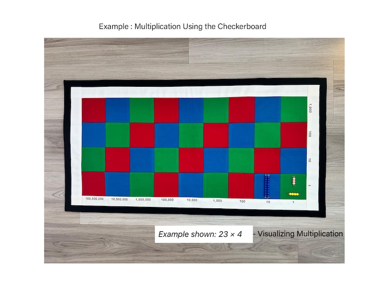 The Math Checherboard Montessori Multiplication Math, Handmade (flannel Fabric) Checkerboard ...