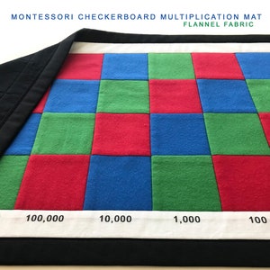 Montessori, Multiplication Checkerboard, Math lessons, Montessori Checkerboard Math (Flannel Fabric), Montessori Math