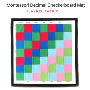 Montessori Decimal Checkerboard Mat(Flannel Fabric): Multiplication Learning, Handmade in USA