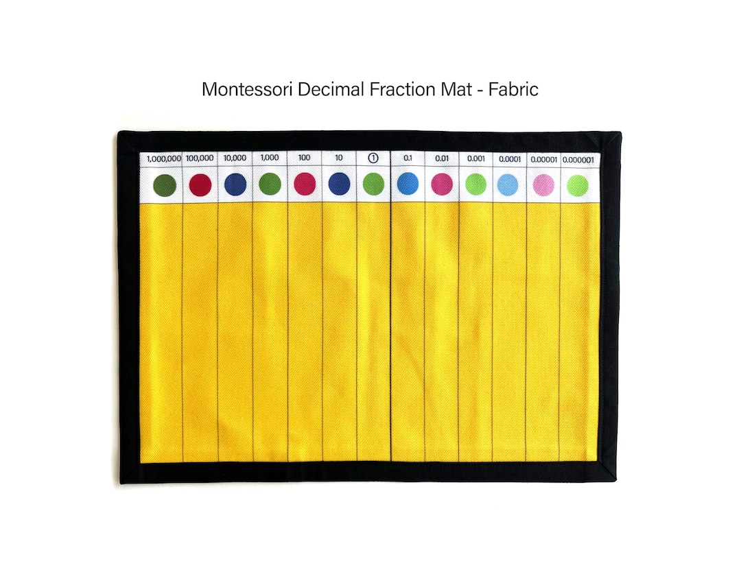 Montessori Decimal Fraction Fabric Mat, Math Exercise Tool - Etsy
