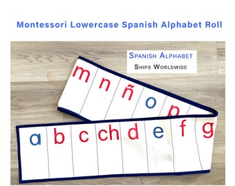 Spanish Alphabet Roll, Montessori Lowercase, Language Lessons