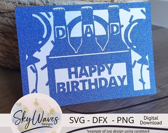 Happy birthday Dad beer card svg, png & dfx digital download