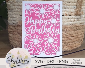 Daisy Birthday Card SVG: Cricut Cutting File (Digital Download)