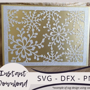 Modello di scheda fiocchi di neve a motivi geometrici svg, dfx e png