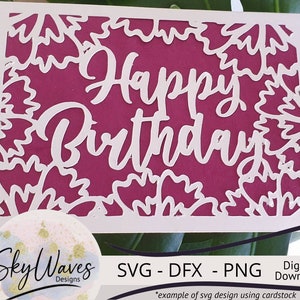 Birthday Card SVG file simple Carnation flower design - Cricut birthday card svg template