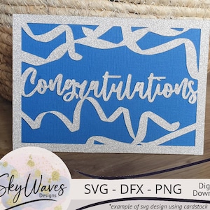 Carte de félicitations Fichier de carte de graduation ou de célébration - Modèle de carte de félicitations Cricut Fichiers SVG, DFX et PNG