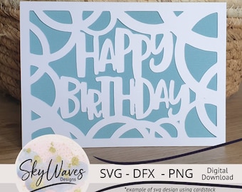 Birthday Card SVG Template: Cricut Cut File (Digital Download)