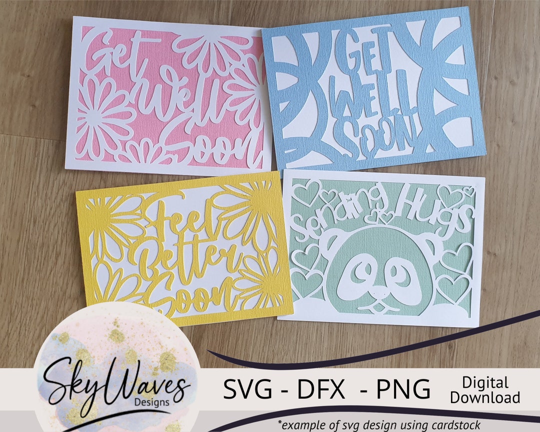 Get Well Soon Svg Card Template Bundle - Cricut Get Well Soon Card ...