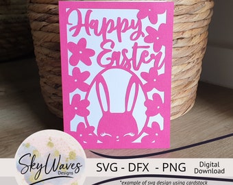 Easter Bunny Card SVG: Spring Cricut Cut File (Digital Download)