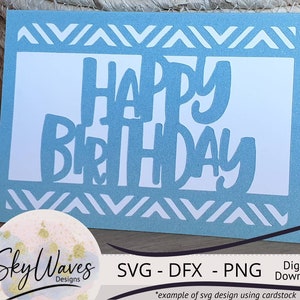 Modelo simples de arquivo de corte svg de cartão de feliz aniversário