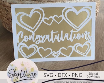 Congratulations Card SVG: Wedding & Engagement Template (Digital Download)