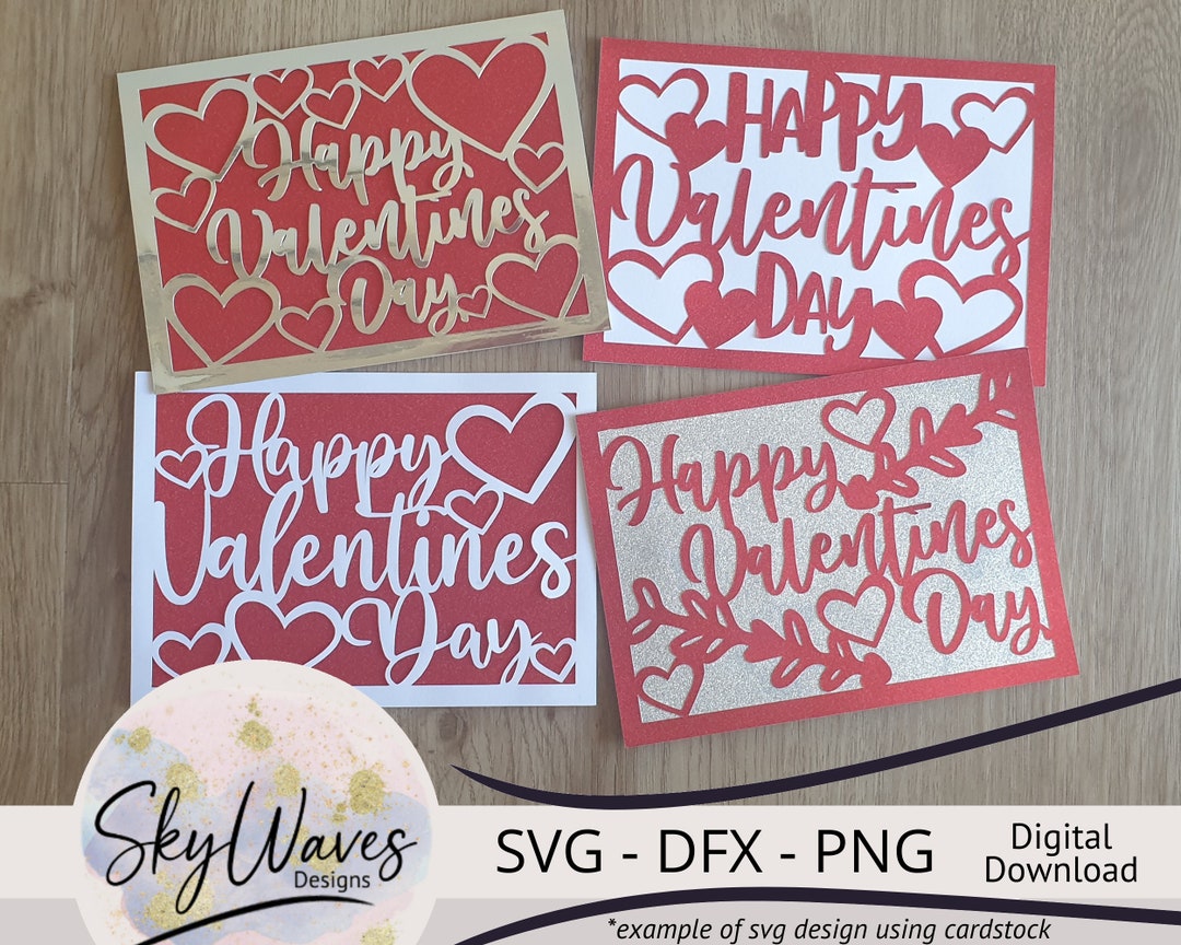 Valentines Day Card SVG Bundle Cut Files - Etsy