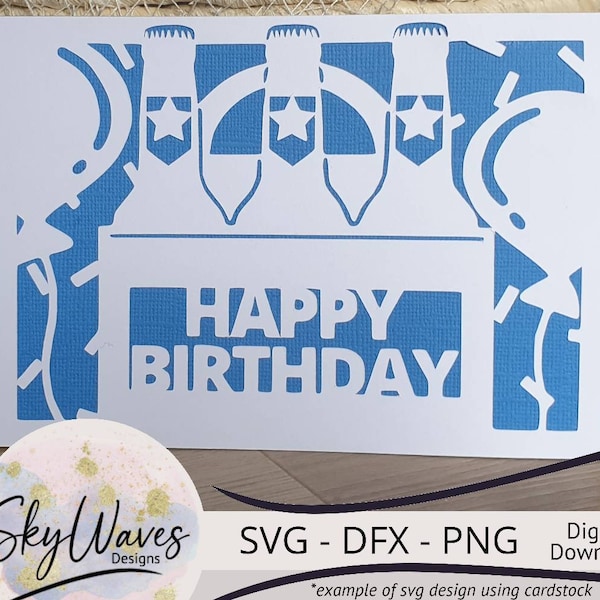 Happy birthday beer card svg, png & dfx digital download cut file for Cricut, Silhouette, glowforge or other cutting machines