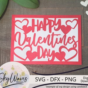 Valentines day card template SVG - Valentines day hearts card cut file
