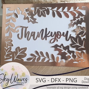 Dankeskarte / Thanksgiving Karte svg, png & dfx Plotterdatei zur Verwendung mit Cricut und anderen Schneidmaschinen