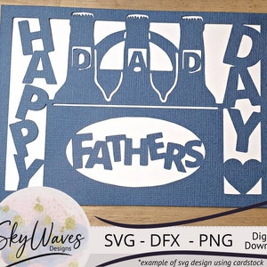 Feliz Día del Padre tarjeta de cerveza svg, dfx & png archivos cortados - Tarjeta del día del padre Cricut