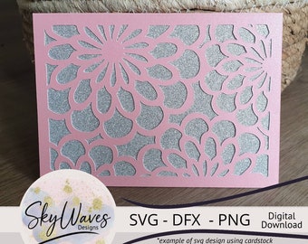 Flower Card Template: SVG, PNG, DFX Files (Digital Download)