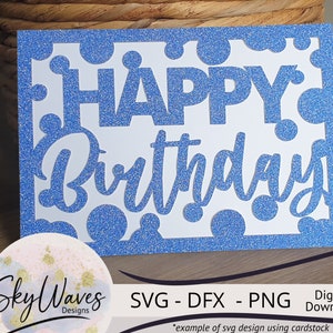 Modelo simples de arquivo de corte svg de cartão de feliz aniversário