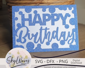 シンプルなハッピーバースデーカード SVG カット ファイル テンプレート