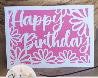 Daisy Happy Birthday Card SVG: Cricut Cutting File (Digital Download)