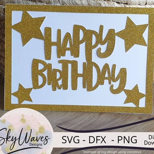 Geburtstagskarte svg einfache Sterne
