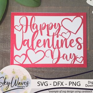 Valentines day card template SVG cut file - Valentines day cut file