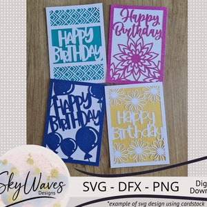 Geburtstagskarte SVG Bundle - einfache Karten Bundle Vorlagen - Cricut Geburtstagskarte Schnittdateien - SVG, DFX, PNG Download