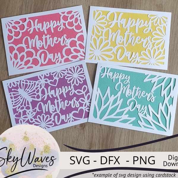 Mothers day card bundle svg, dfx & png cut files - Cricut mother's day card bundle