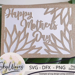 Archivo SVG de tarjeta del día de las madres con patrón floral simple - Plantilla svg de tarjeta del día de las madres Cricut
