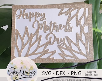 Floral Mother's Day Card SVG Template (Digital Download)