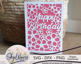 Flower Birthday Card SVG File for Cricut (Digital Download)